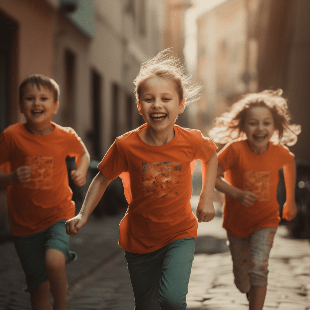 фото дети бегут по улице