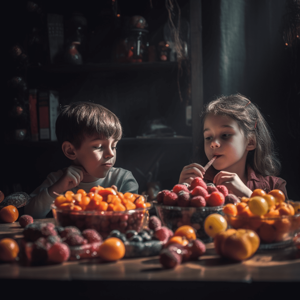 фото дети едят фрукты